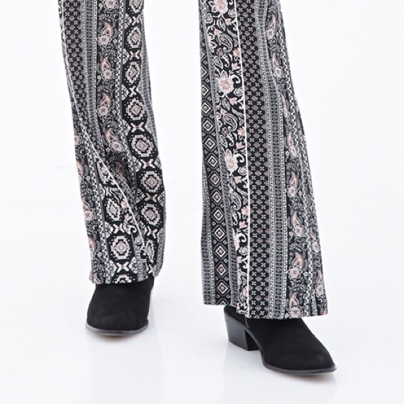 Forever 21 Mixed Print Flare Pants - Picture 2 of 6
