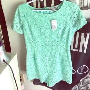 Mint lace romper!