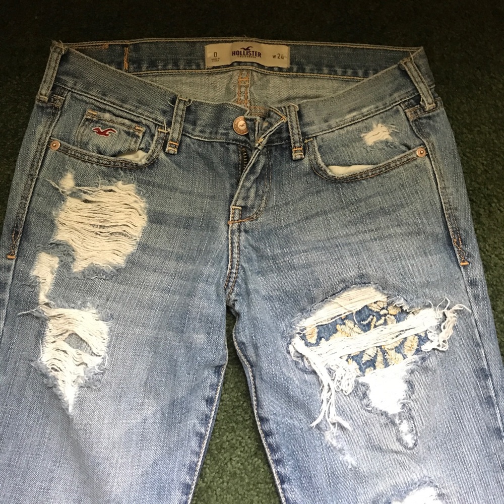 Destroyed designer jeans.