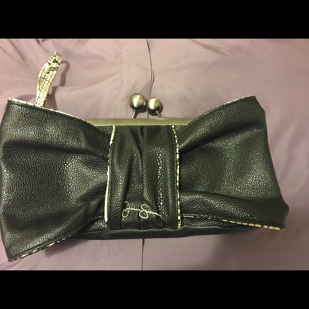 Black Jessica Simpson bow clutch
