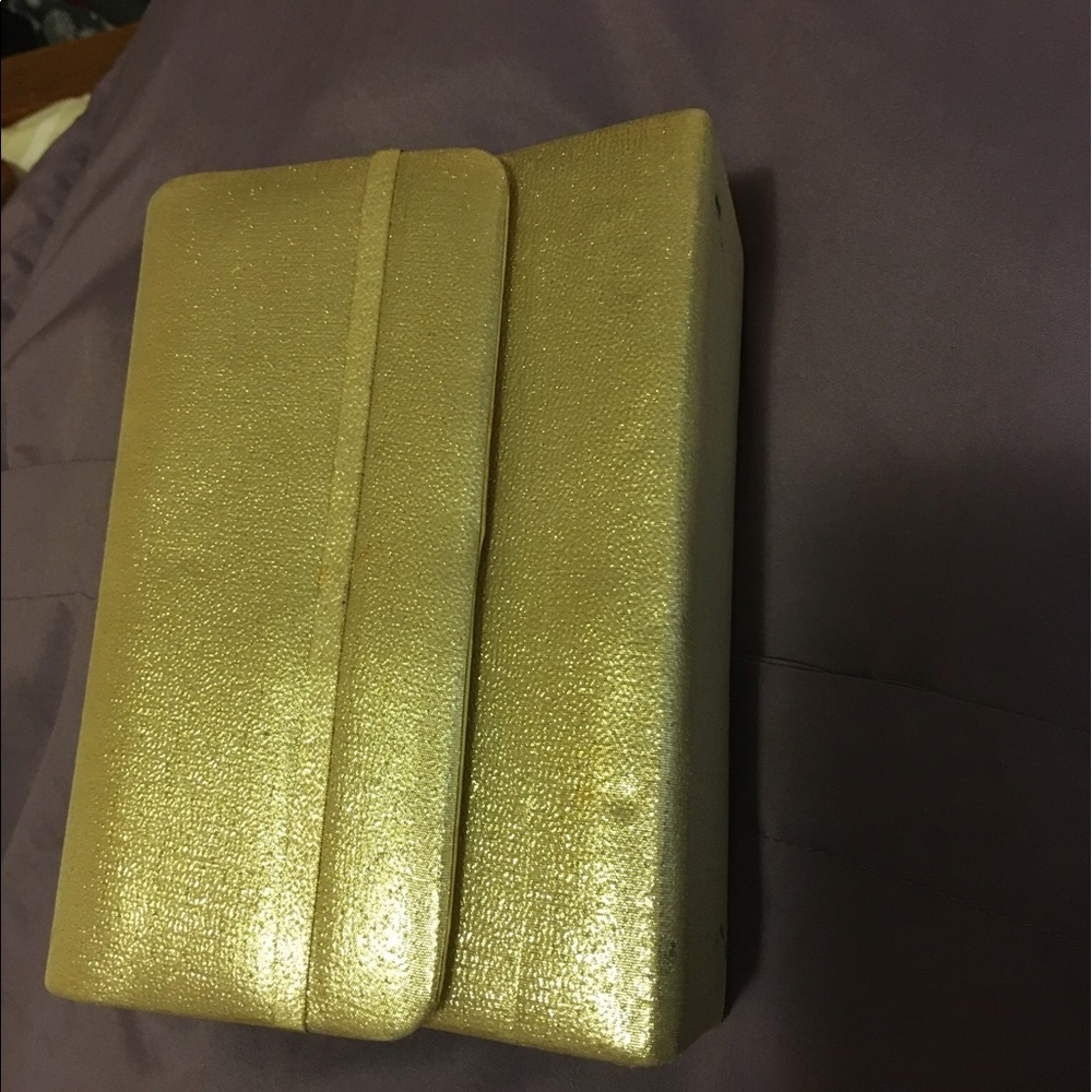 Gold clutch bag