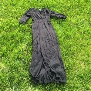 Black ¾ sleeve maxi dress