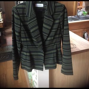 Black and all of green striped blazer