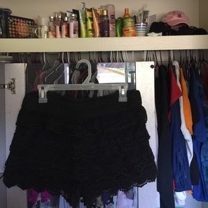 Rue21 black layered party shorts