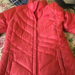 North face peach winter coat