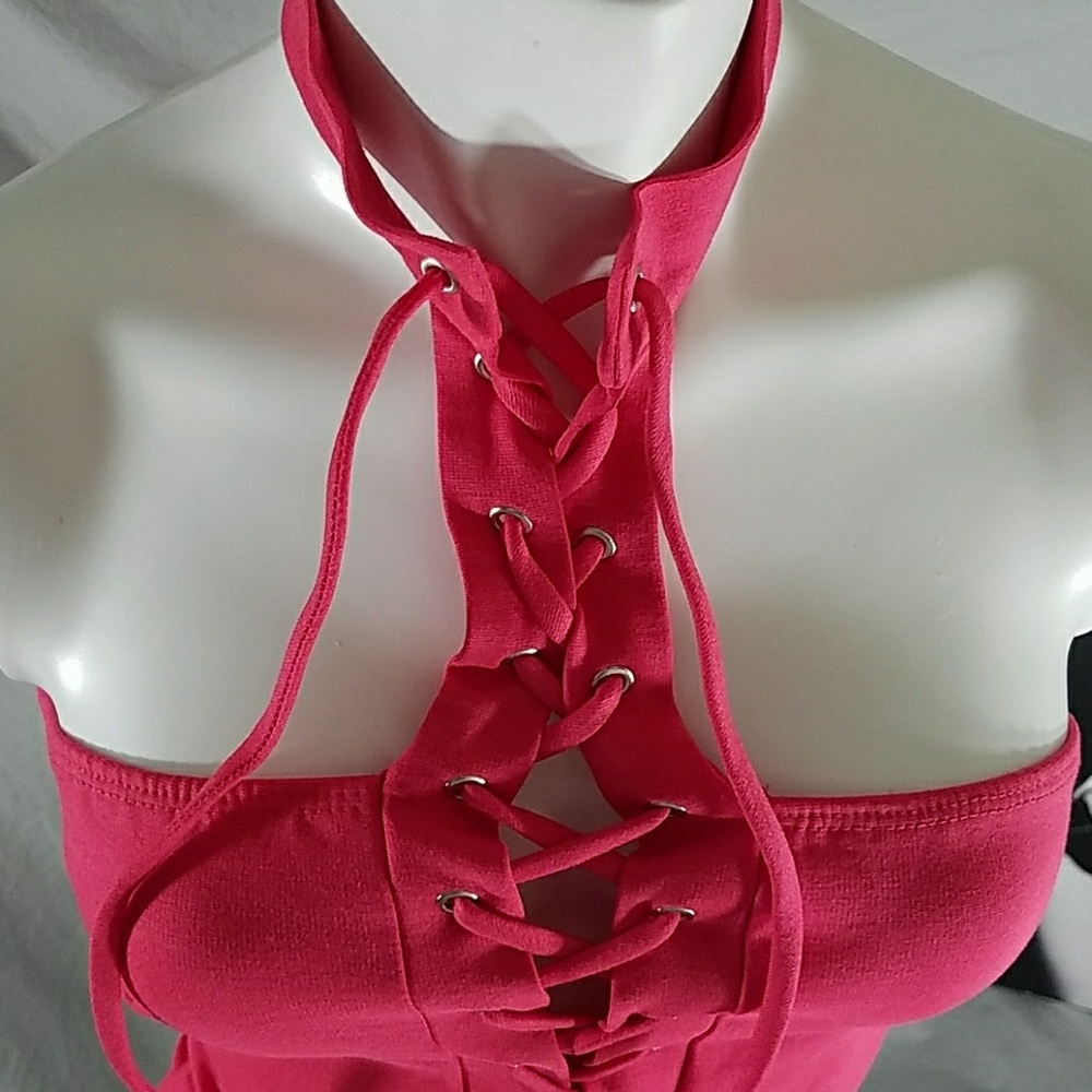 ONLY 1 MED LEFT 💓Choker lace up body suit - Picture 4 of 7