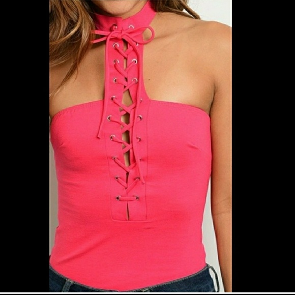 ONLY 1 MED LEFT 💓Choker lace up body suit - Picture 7 of 7