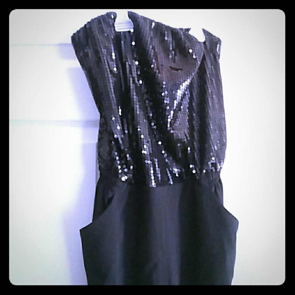 Black sequined romper