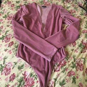 Velvet pink express body suit