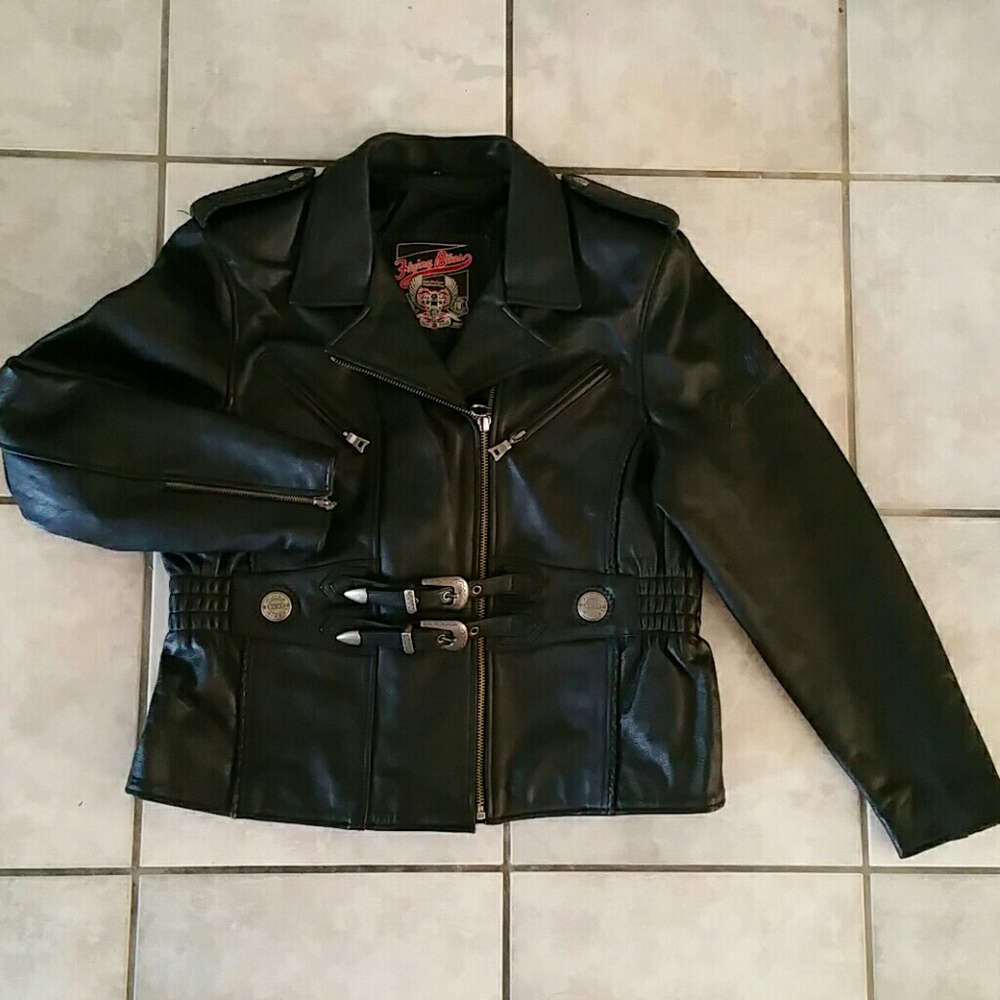 Leather motorcycle jacket
