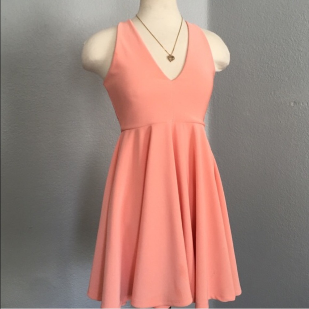 Peach cocktail dress