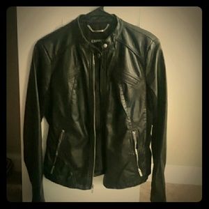 Black faux leather jacket