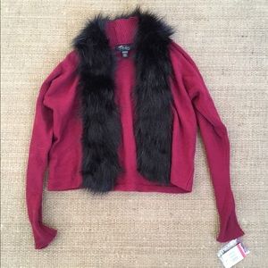 Thalia faux fur cardigan