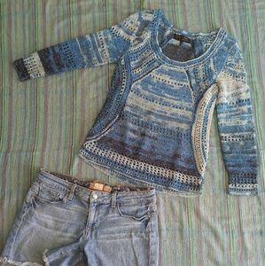 Rag and Bone "Jasmine" Blue Scoop Neck Sweater