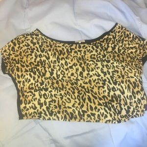 Cheetah Print Loose Crop Top