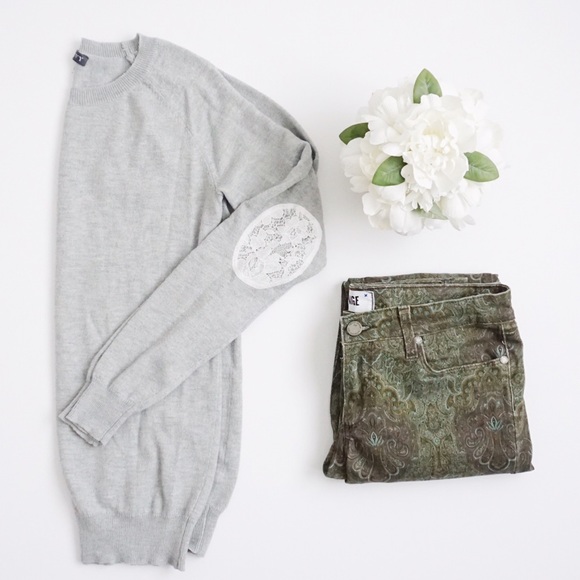 Brixon Ivy Sweaters - Brixon Ivy Lace Elbowpatch Sweater