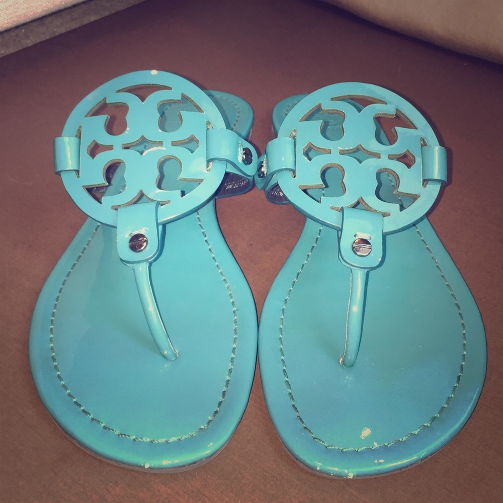 Tory Burch Patent Miller Turquoise / Teal Sandal
