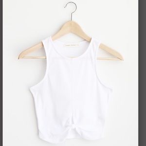 Super Cute White Knot Front Crop