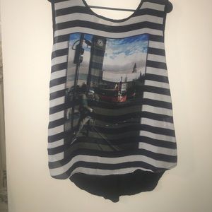 Black and White Sheer Tank