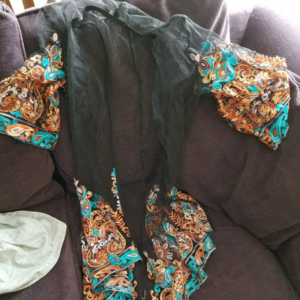 Black sheer kimono