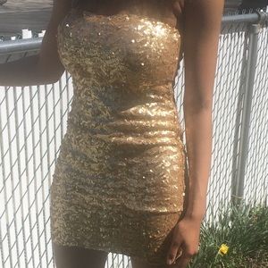 Gold straight dress