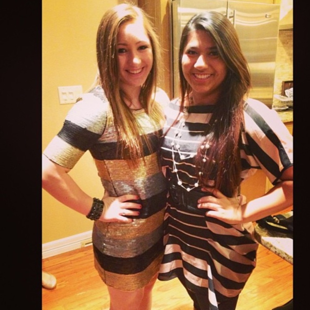 Black, Gold and Silver sequins party dress