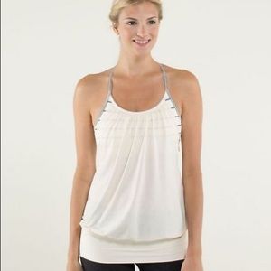 LuluLemon No Limits Tank! Grey/Cream, Like New
