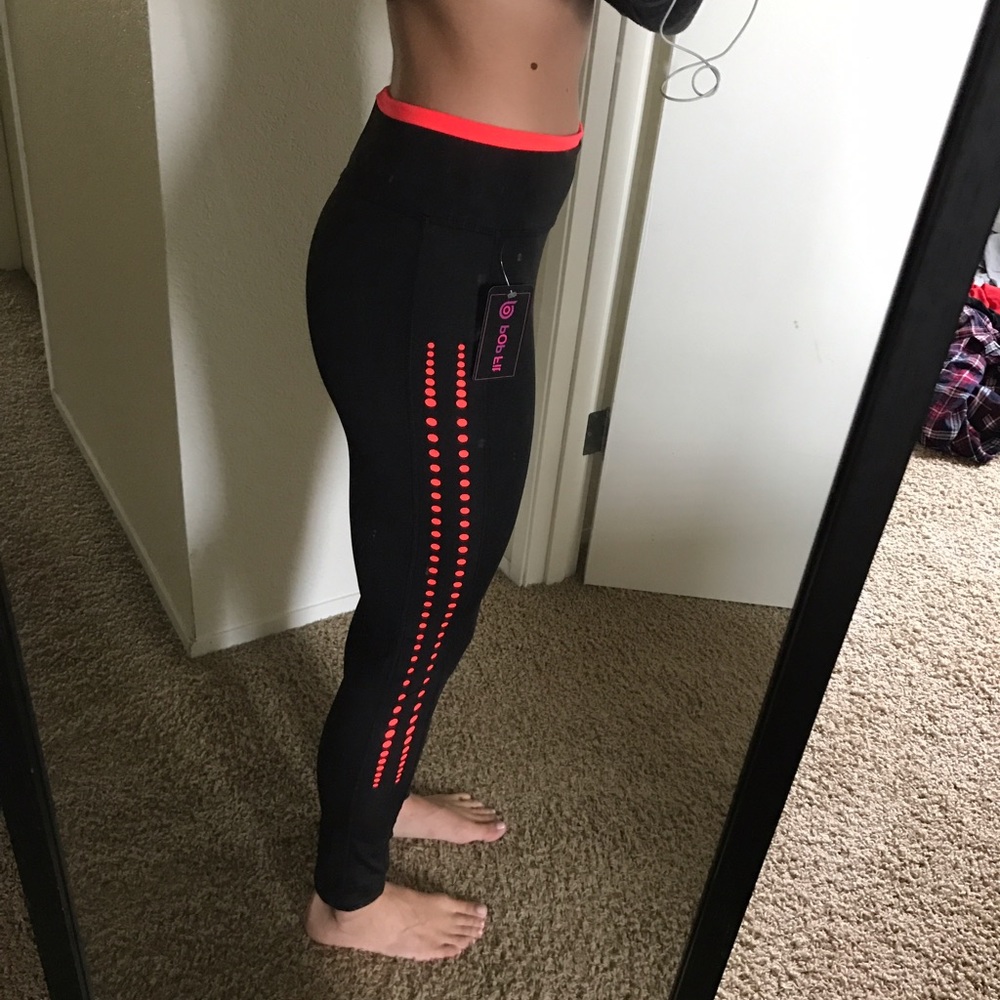 Black/coral Leggings NWT