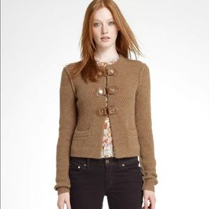 Tory Burch Ross Buckle Cardigan (brown wool)