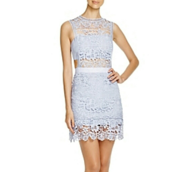 Aqua Dresses & Skirts - Aqua Lace Illusion Mini Dress