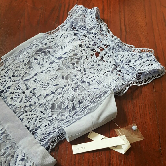 Aqua Lace Illusion Mini Dress - Picture 3 of 8