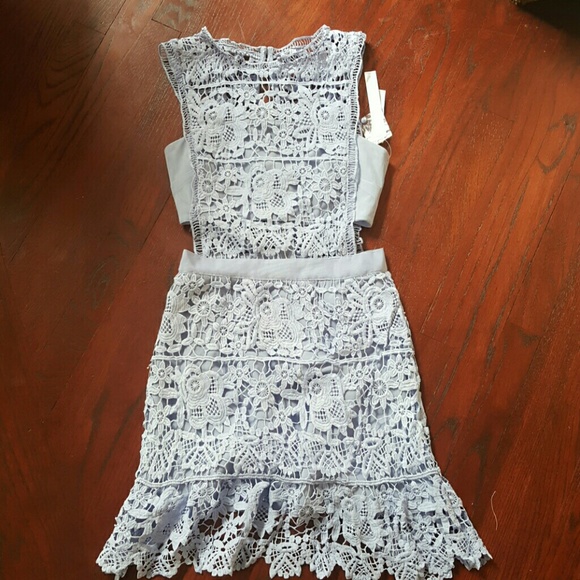 Aqua Lace Illusion Mini Dress - Picture 5 of 8