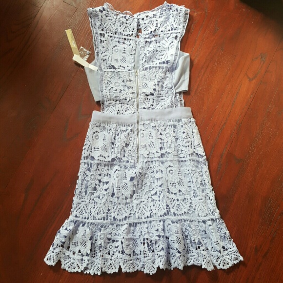 Aqua Lace Illusion Mini Dress - Picture 6 of 8
