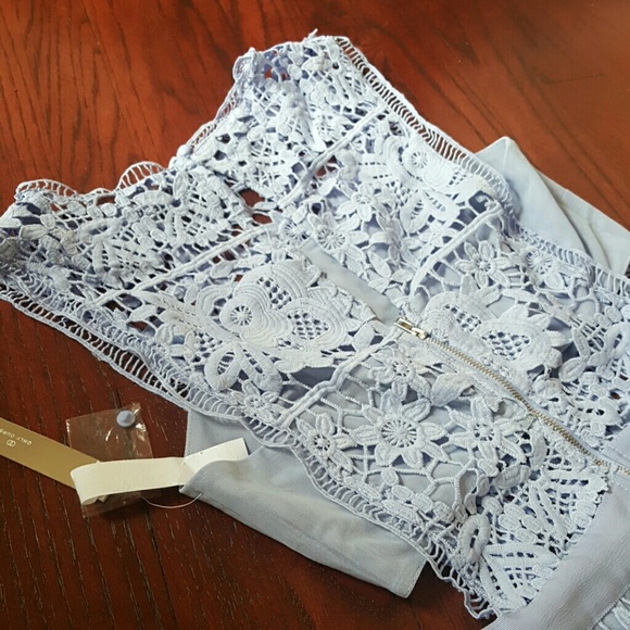 Aqua Lace Illusion Mini Dress - Picture 7 of 8