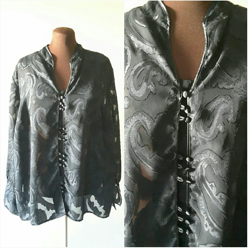 💛💚💛Black Kimono Style Shirt💛💚💛