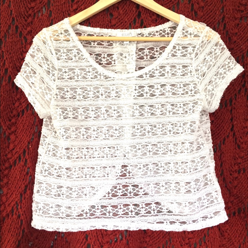 Delias Lace top with open back