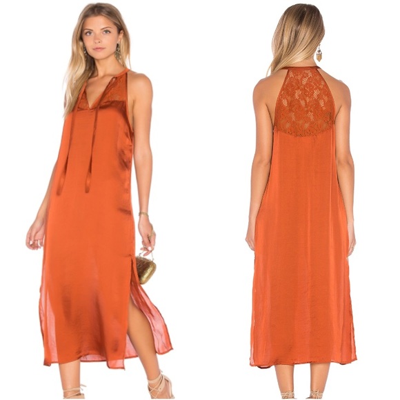 Band of Gypsies Dresses & Skirts - Band of Gypsies • Rust high neck midi dress