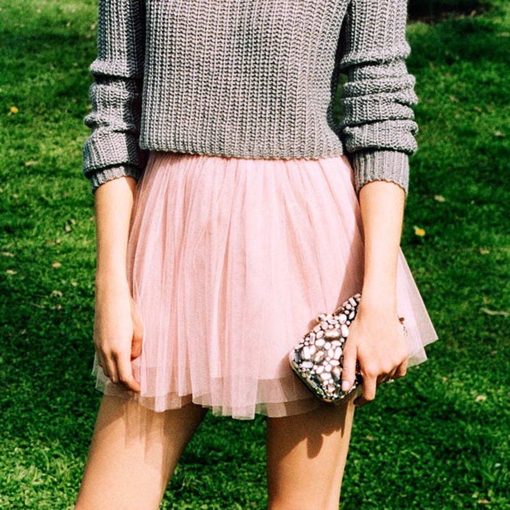 Rose tulle skirt