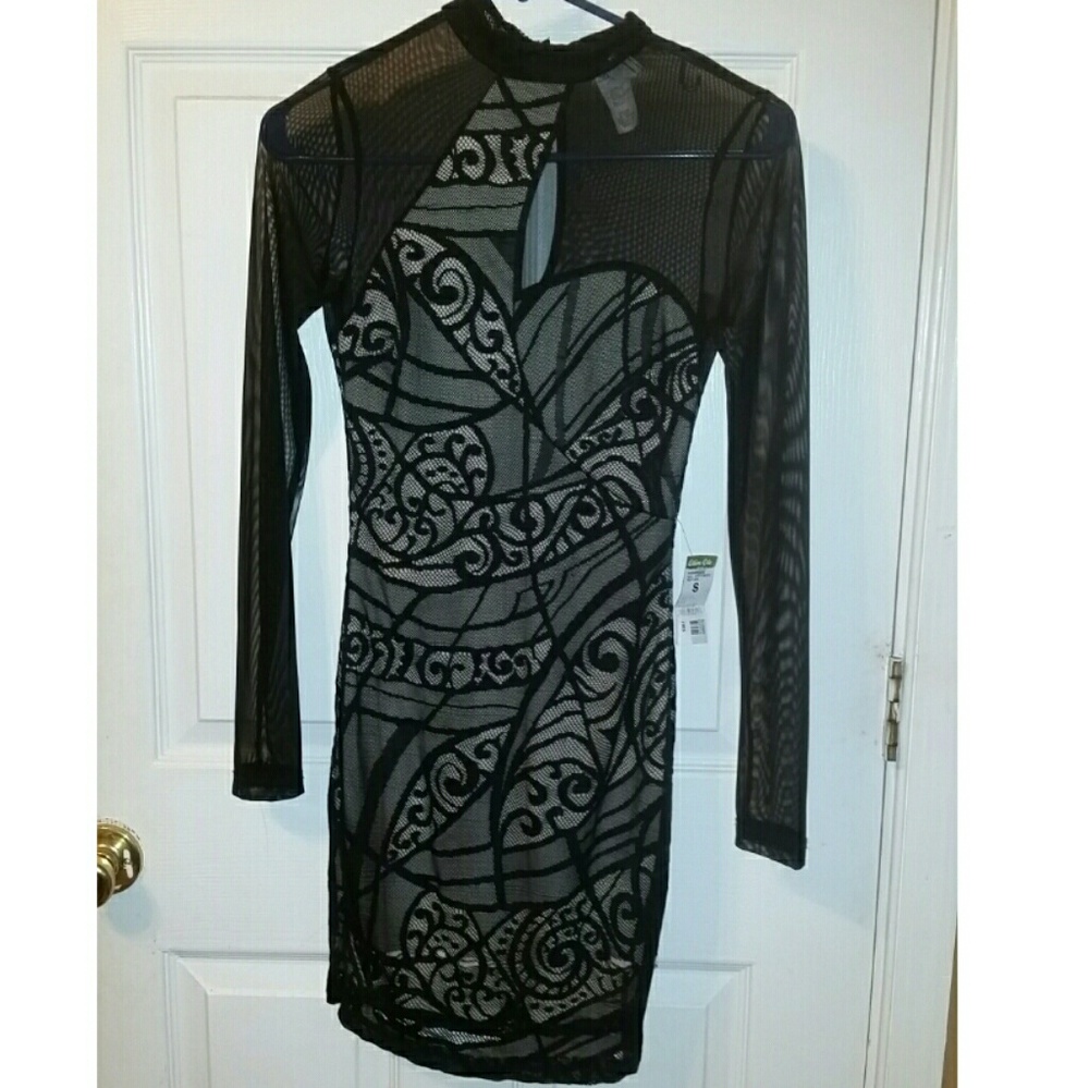 Black/Nude Bodycon Dress