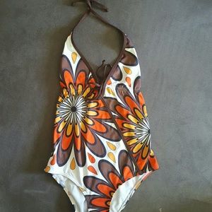 Earthy Hippy One Piece Bathing Suit Small