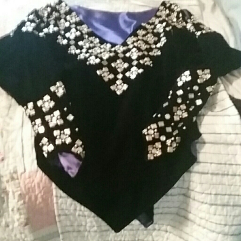 Vintage Velvet lined in blue silk, studded