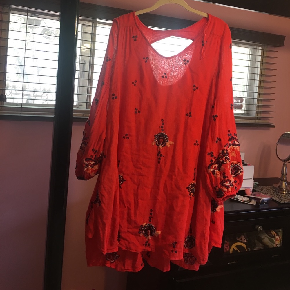 Free People Oxford Embroidered Swing Dress