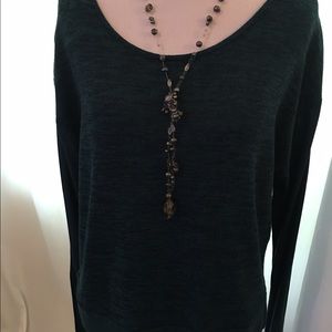 Heather dark green sweater