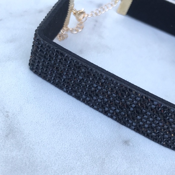 Black rhinestone shining choker - Picture 3 of 3