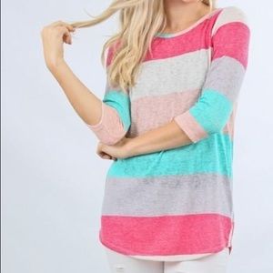 Color block striped top
