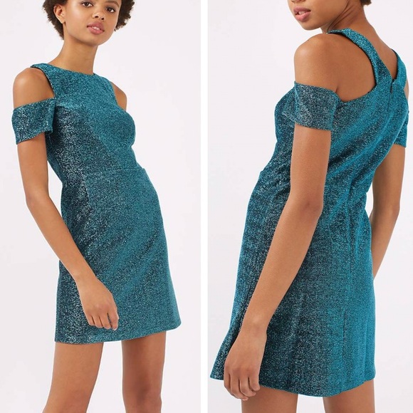 Topshop Dresses & Skirts - Topshop • 🎄NEW YEARS Tinsel cold shoulder dress