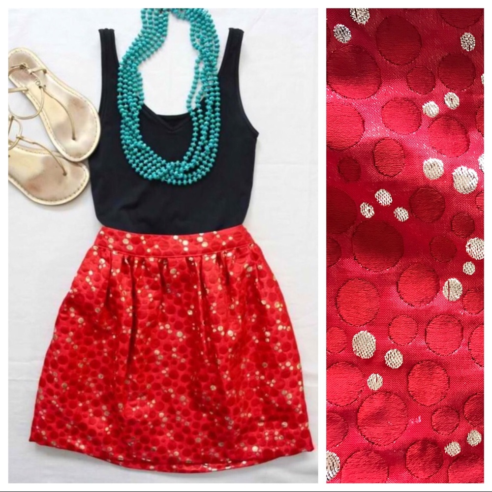 Anthropologie Crimson Bubbles Skirt