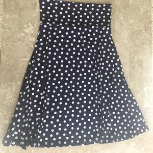 Small Azure navy blue white polka dot skirt dress