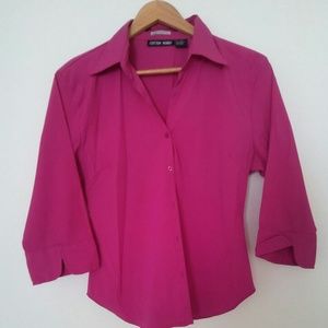 ❗Final Sale ❗Raspberry three quarter sleeve top