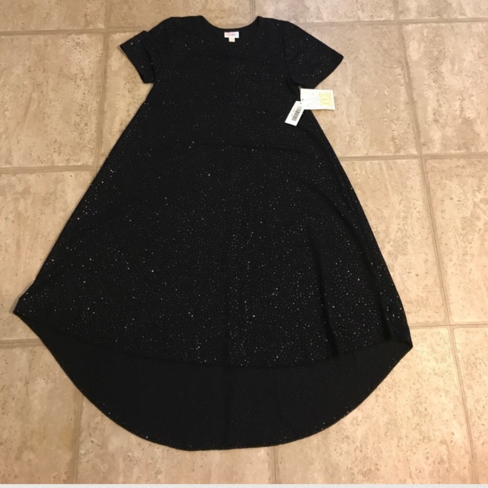 Lularoe Elegant Black Sparkle Carly Dress XXS